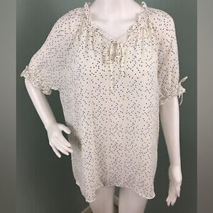 Women's Cream Polka Dot Top